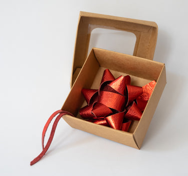 Leather Gift Bow | Metallic Red