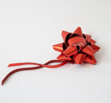 Leather Gift Bow | Metallic Red