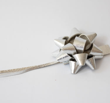 Leather Gift Bow | Silver