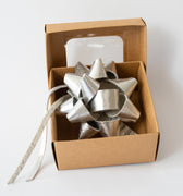 Leather Gift Bow | Silver