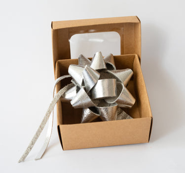 Leather Gift Bow | Silver