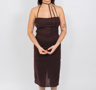 Napkin Midi Dress | Chocolate Brown