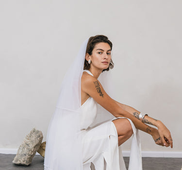 white midi Veil