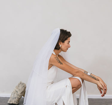 white midi Veil