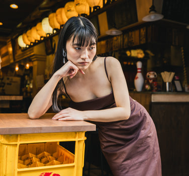 Napkin Midi Dress | Chocolate Brown