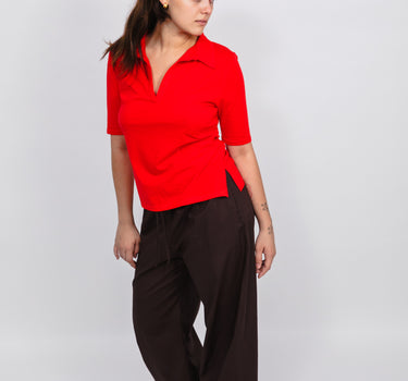 Relaxed Cotton Trousers | Chocolate Brown